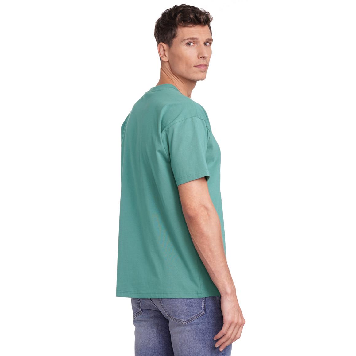 Jonas Nielsen Herren T-Shirt mit Stickerei dunkelgrün