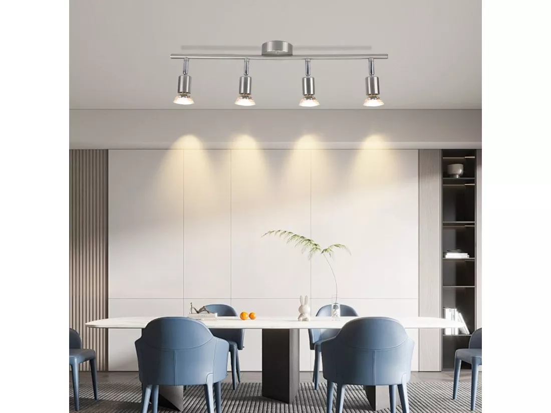 NETTLIFE Spot de plafond LED orientable GU10 4 flamme spots de plafond salon industriel orientable