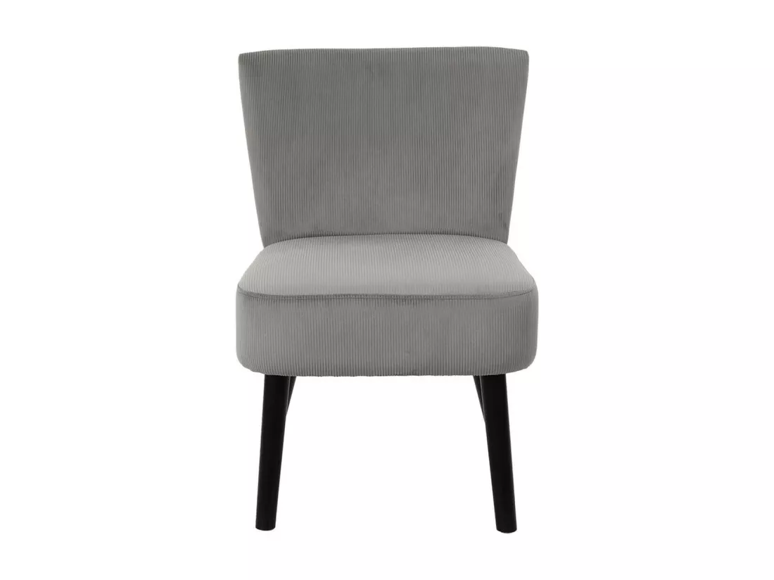KONAE - Fauteuil Crapaud en Velours Côtelé Gris