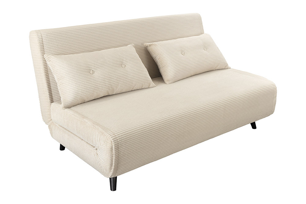 Retro Schlafsessel SMART MULTIFUNCTION 140cm beige Cord Bettfunktion inkl. Kissen