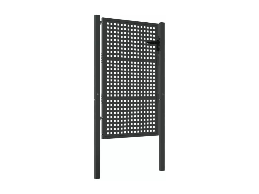 Portail de jardin anthracite 105 x 200 cm acier