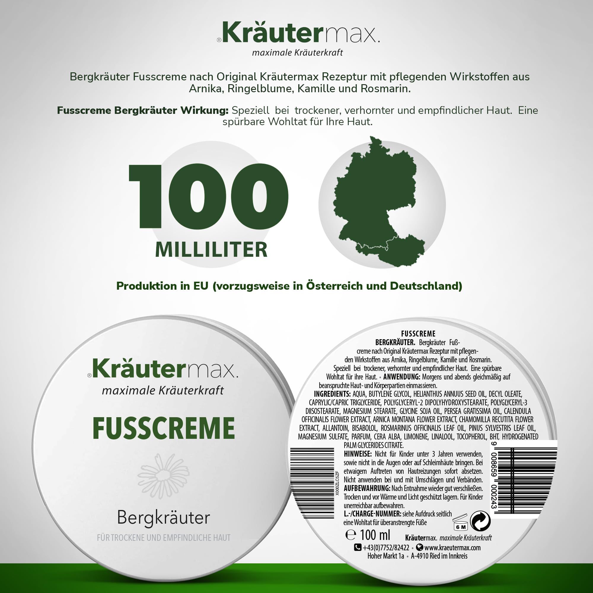 Kräutermax Fußcreme Bergkräuter mit Arnika