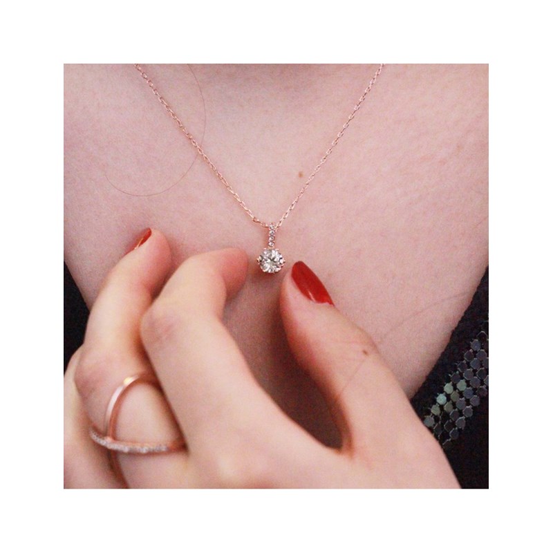 Pendentif Kristine - Or Rosé et Cristal
