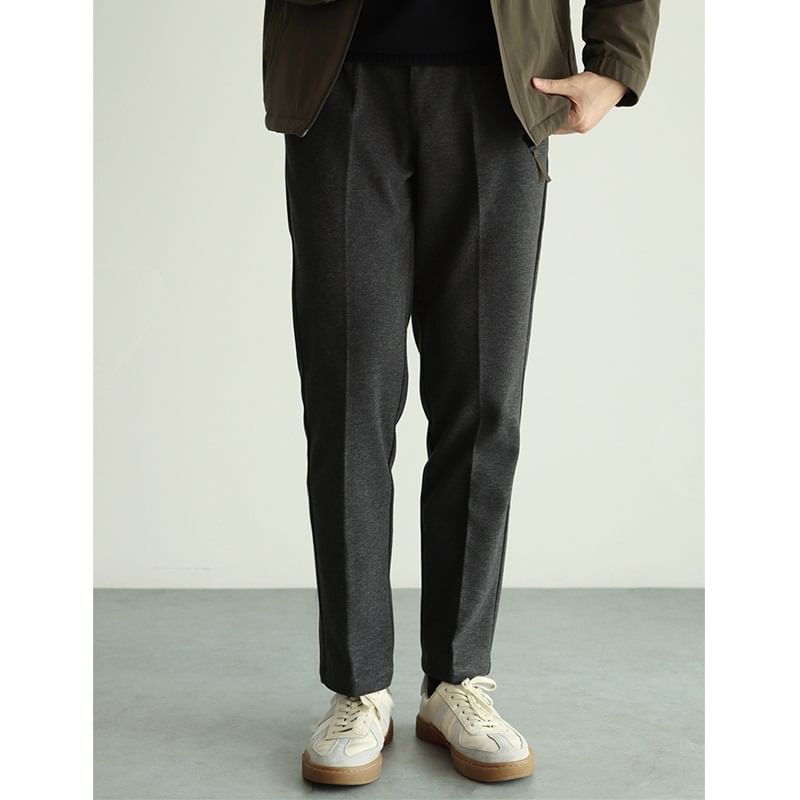Zentrus - Mid Rise Plain Crop Tapered Dress Pants
