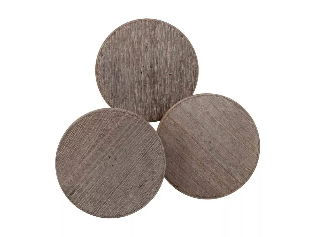 Support en bois pour 3 pots de fleurs marron d15x20/15/10h
