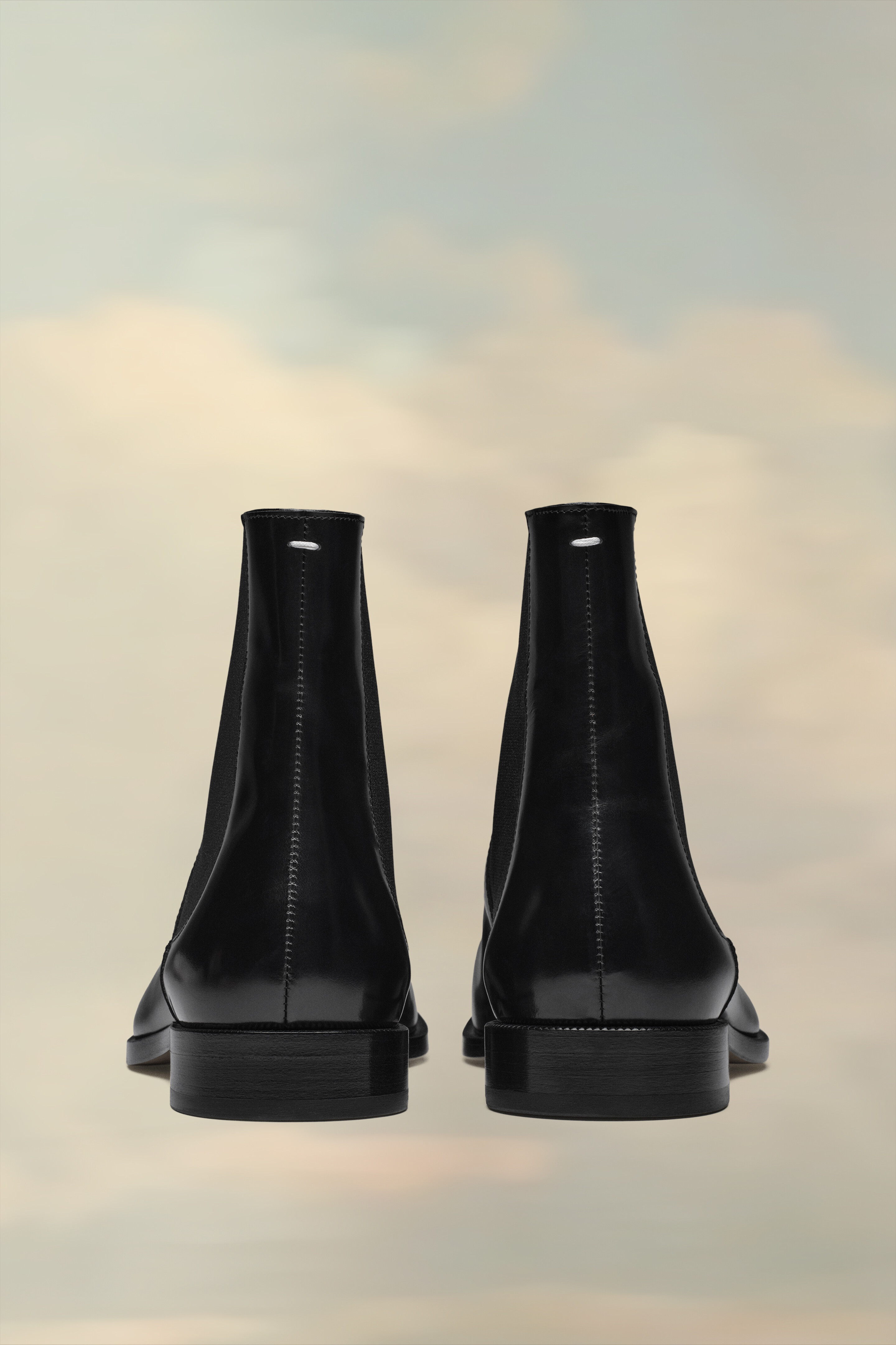 Bottes Chelsea Tabi noires en cuir - homme