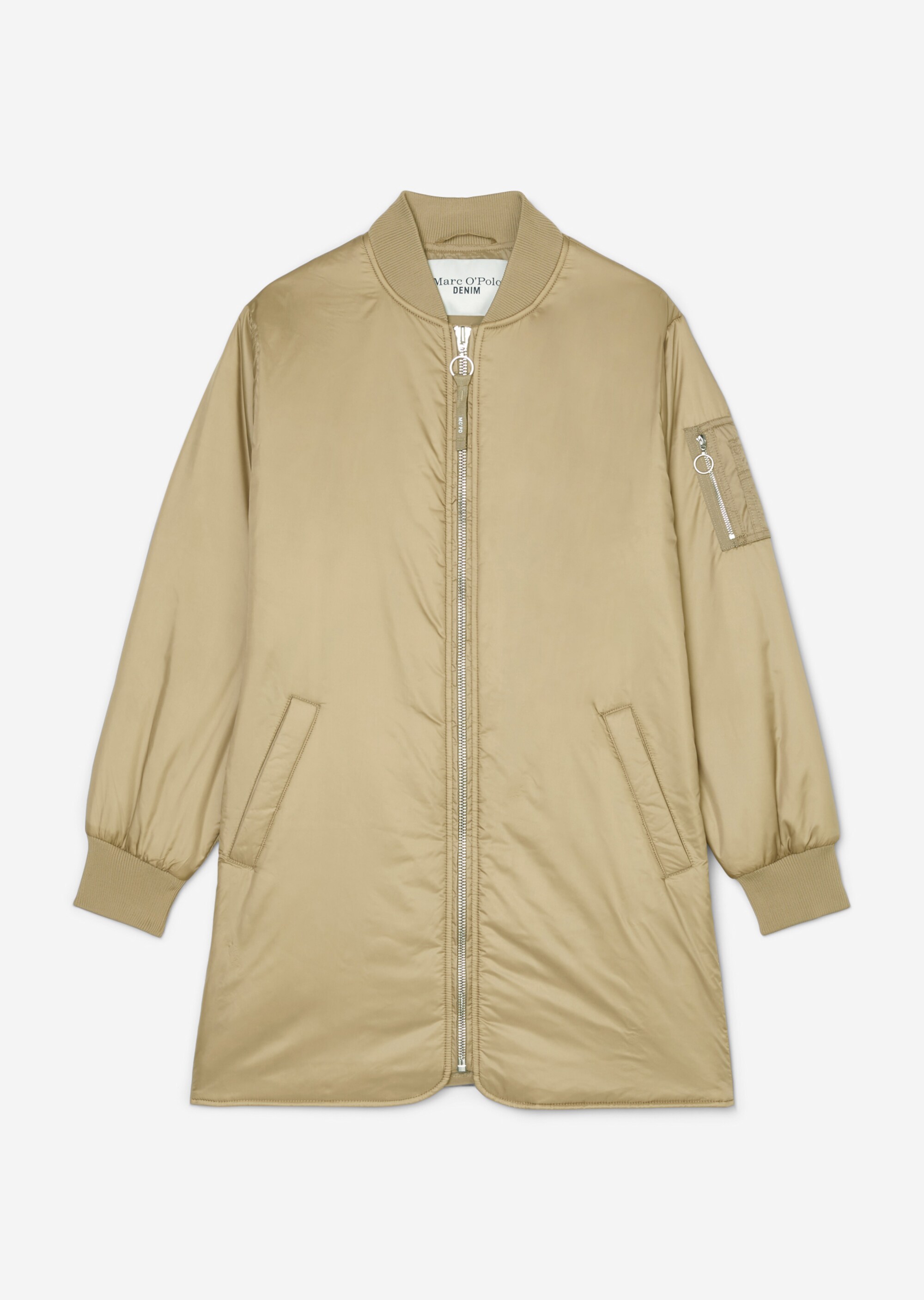 Wattierte Long-Jacke regularim Aviator-Stil