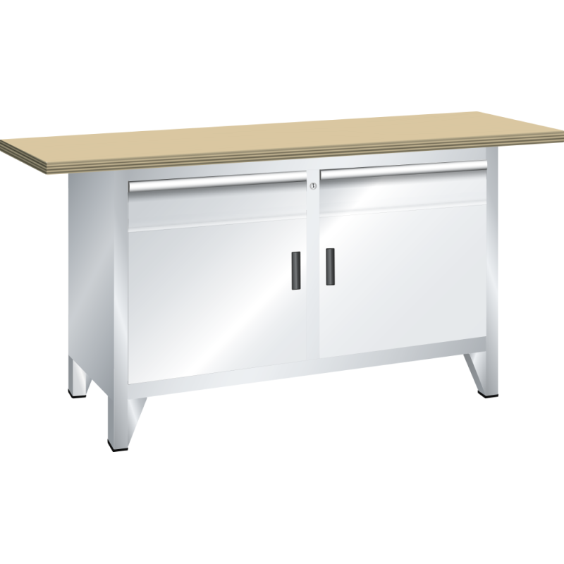 LISTA - Établi système (HxLxP) 84 x 150 x 70 cm Multiplex KEY Lock R7035
