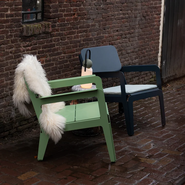 Weltevree - Bended Lounger Outdoor-Loungestuhl, graublau (RAL 5008)