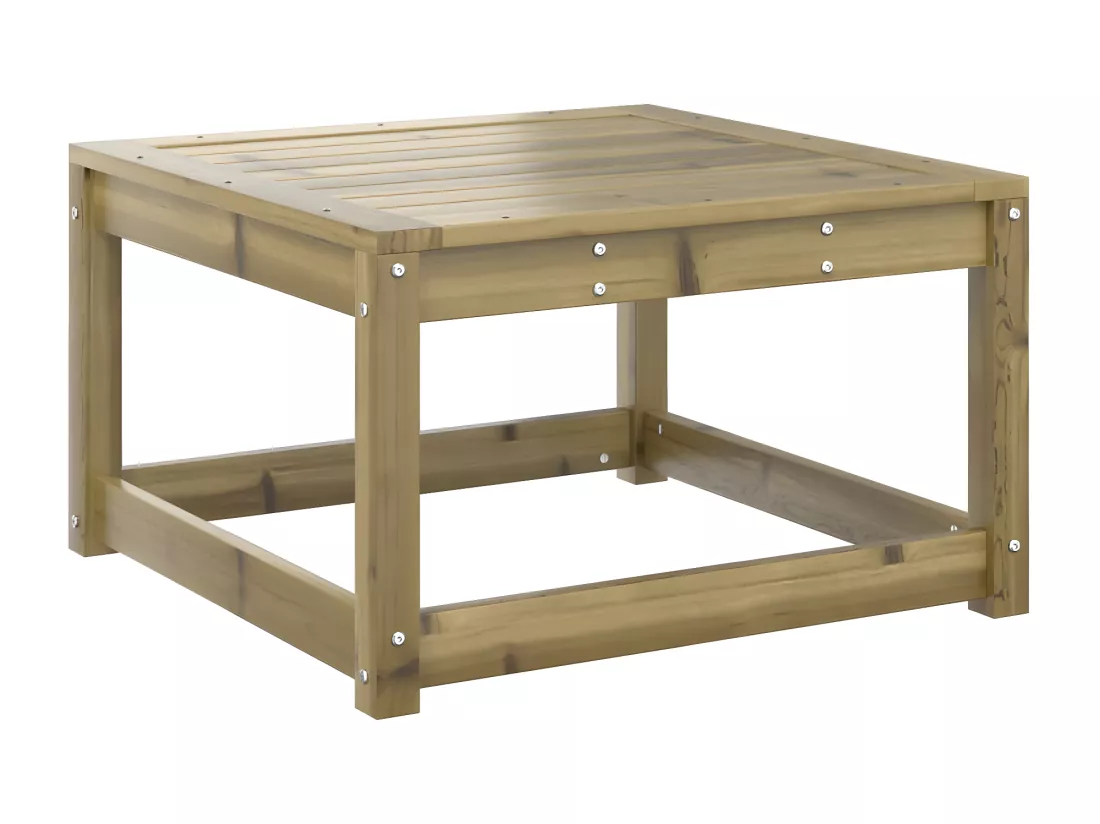 Repose-pied de jardin avec coussins bois de pin imprégné