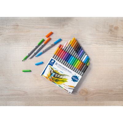 STAEDTLER - 36 Feutres de coloriage - double pointe fine et large