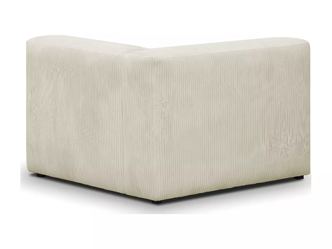 Chauffeuse d'angle à gauche modulable en velours côtelé beige - Modulo