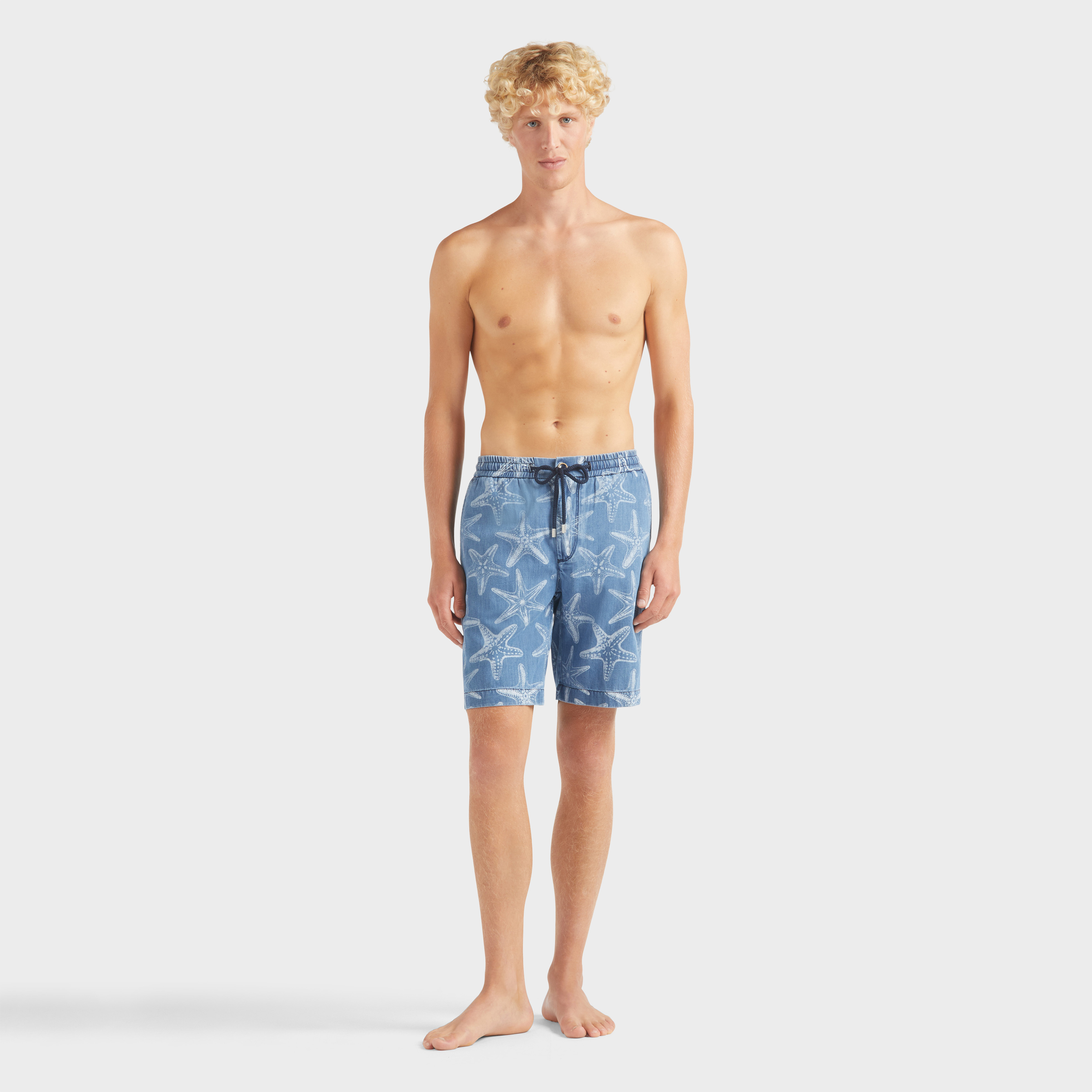 Bermuda en jean léger homme imprimé Starfish
