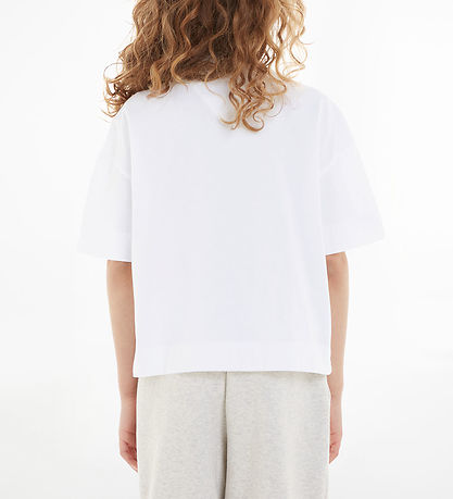 Tommy Hilfiger T-Shirt - Monogramm-Pailletten - White m. Paillet