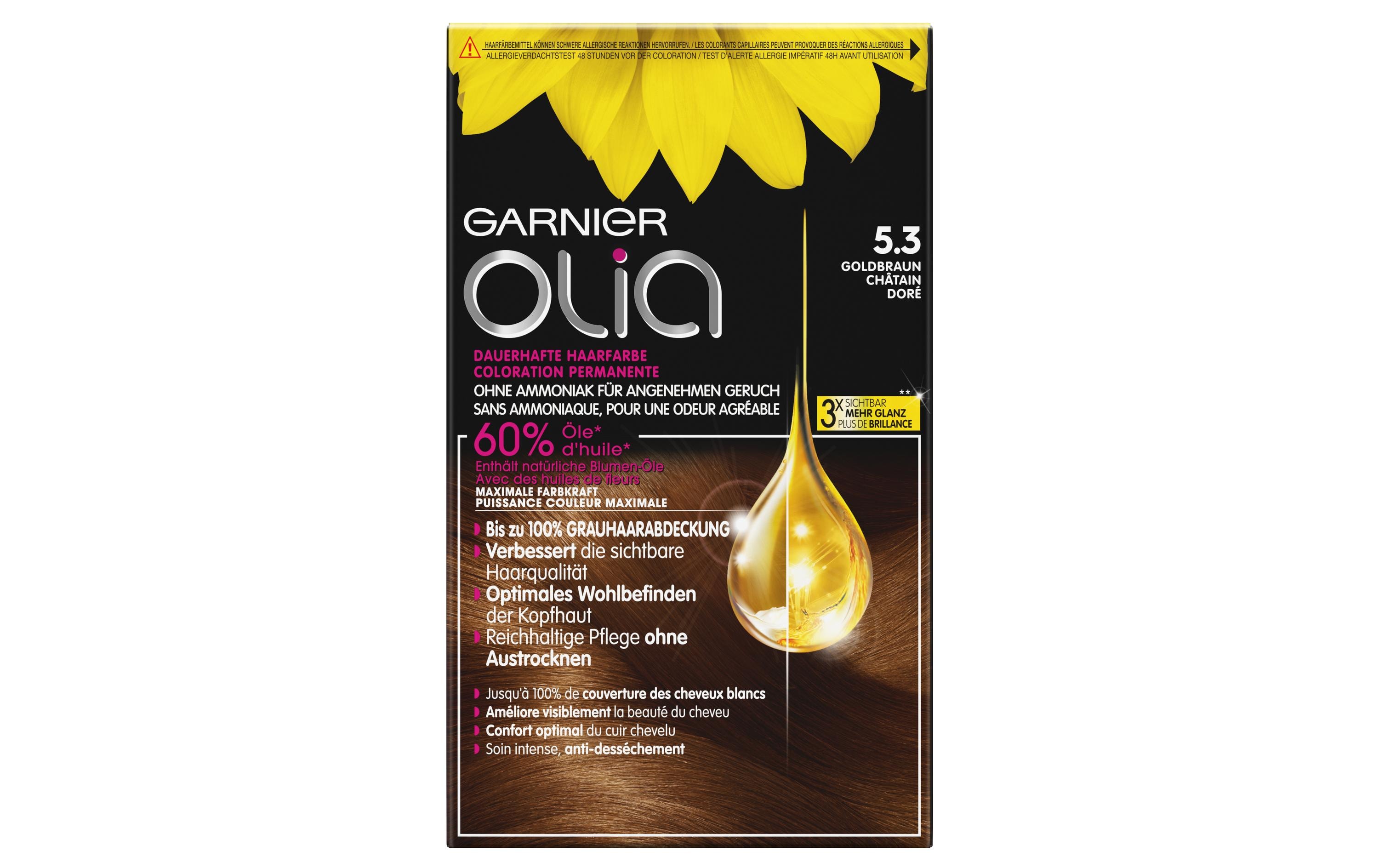 Haarcoloration Olia 5.3 GoldbraunDauerhafte Haarfarbe ohne Ammoniak