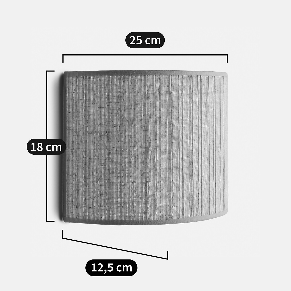 LA REDOUTE INTERIEURS<br>Arandela em linho plissado, 18 cm de altura, Jakoma