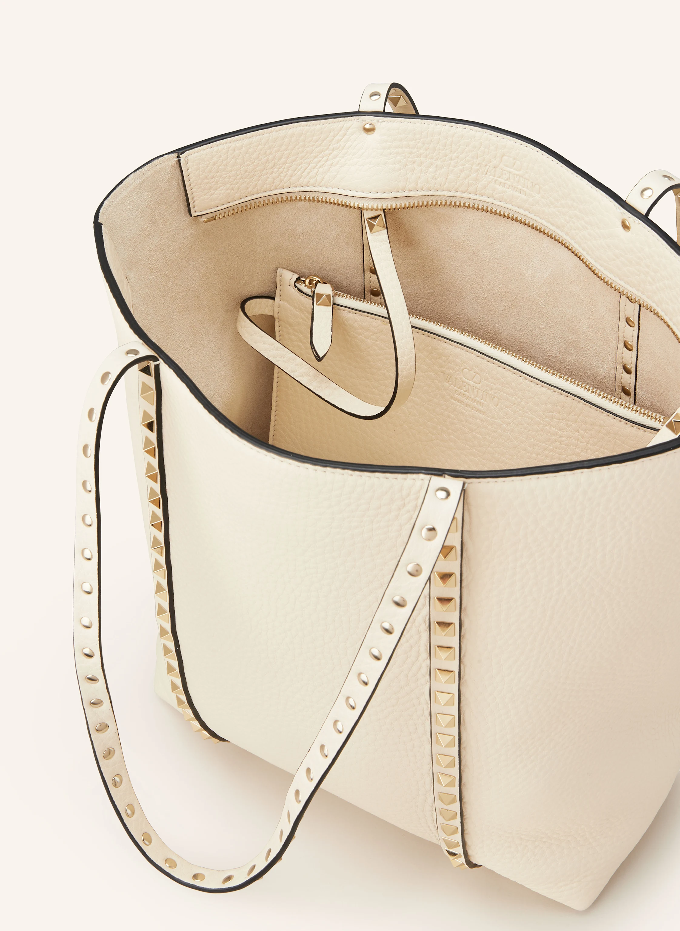 VALENTINO GARAVANI Shopper ROCKSTUD mit Pouch und Nieten