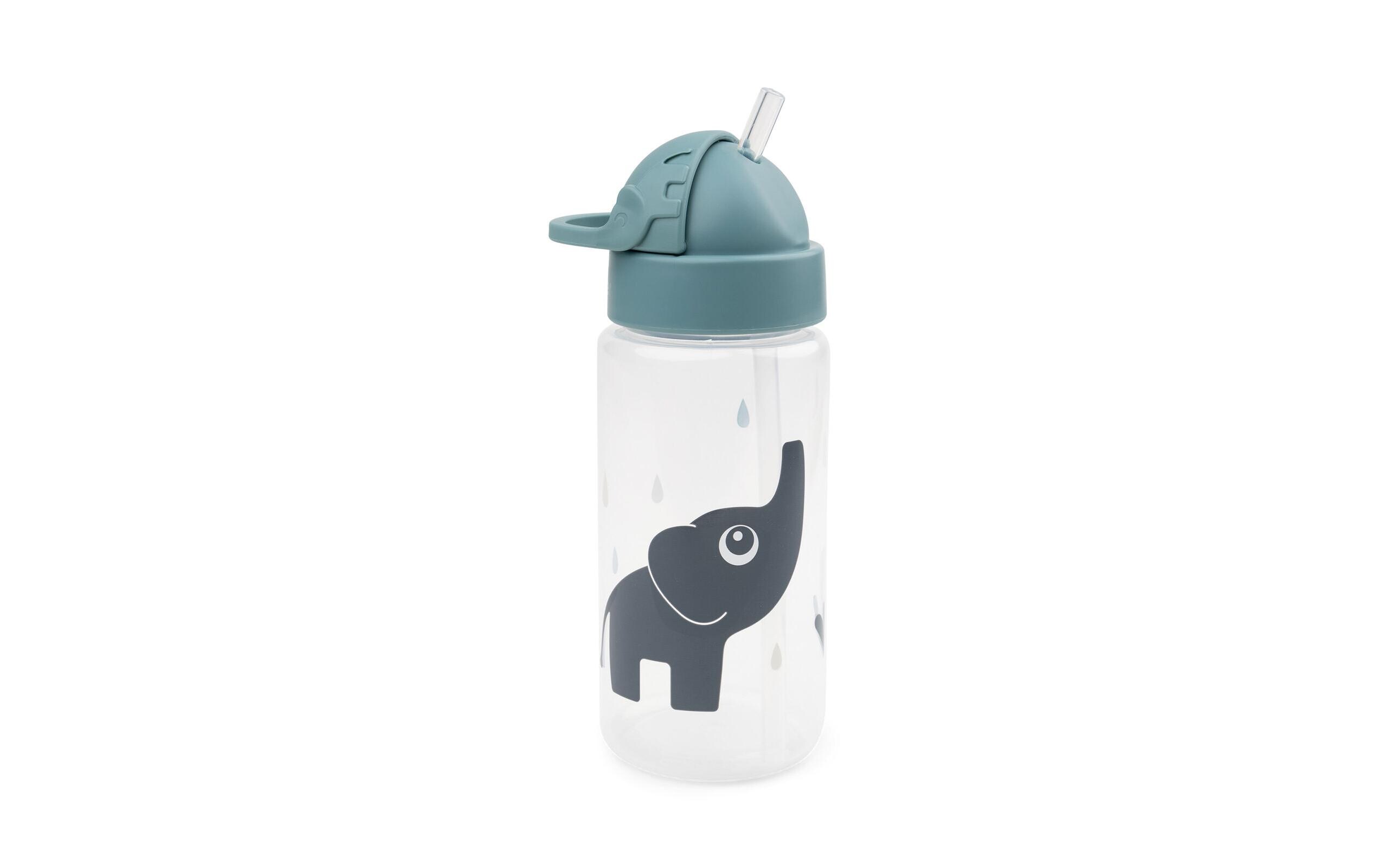 Trinkflasche Elphee Blau 350 mlTrinkflasche mit Strohhalm