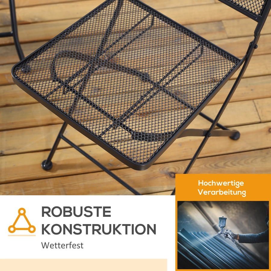 Outsunny Gartenmöbel-Set mit Faltfunktion grau