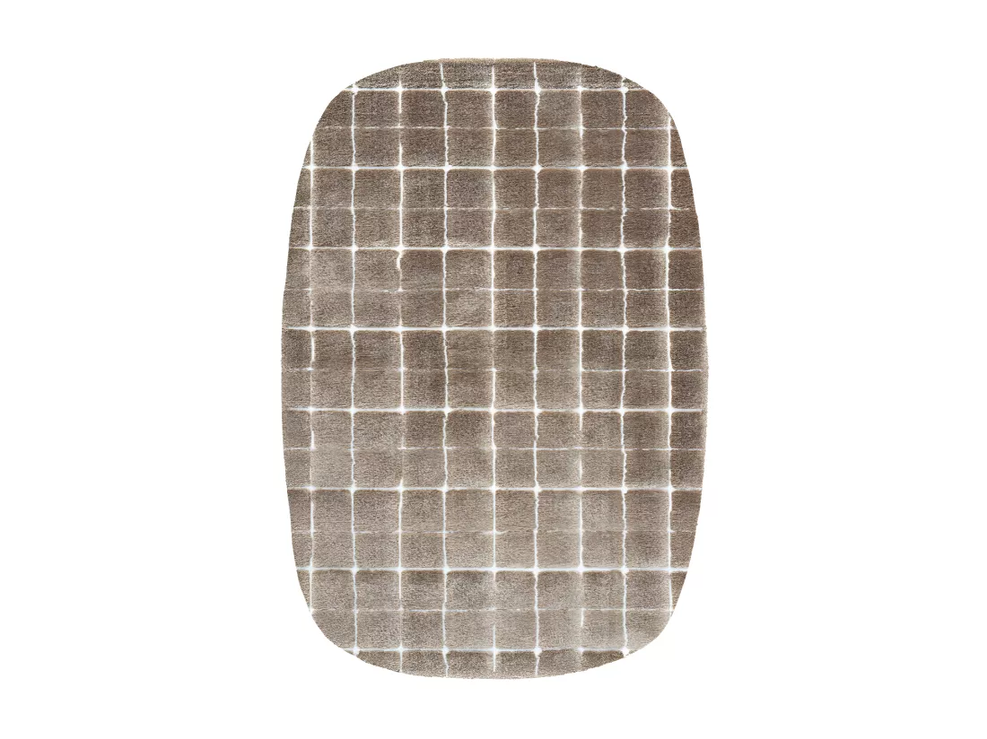 Byron V - Tapis contemporain ovale - Brun - 160x230cm