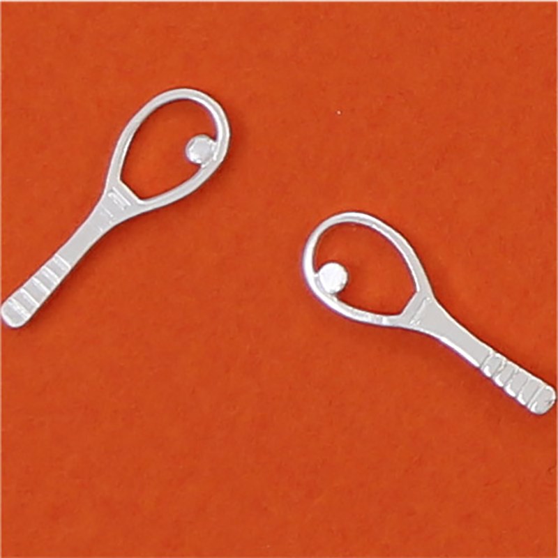 Boucles d'oreilles raquette et balle de tennis - Argent massif