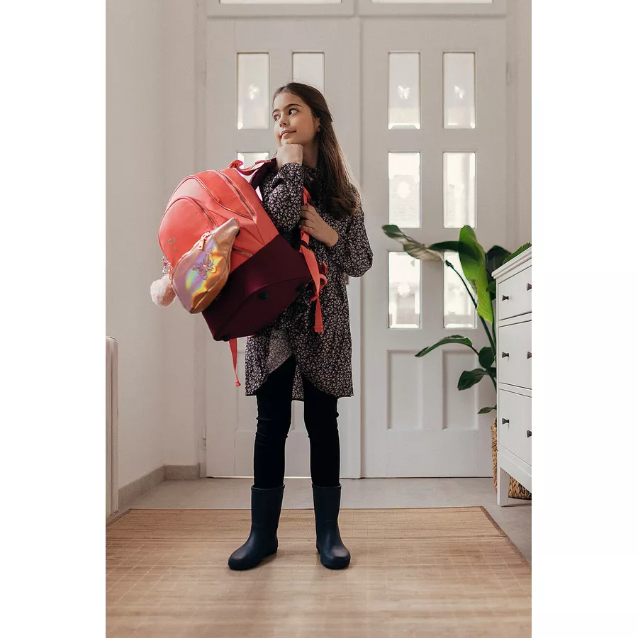 Belmil Schulrucksack 2-IN-1 Schulrucksack & Gürteltasche Coral