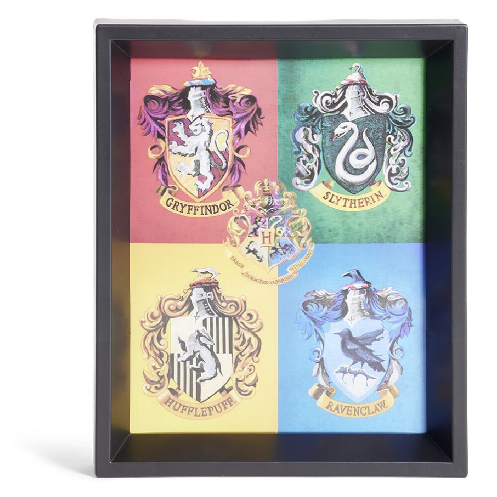 Cadre avec poster effet 3D Harry Potter Blason des 4 maisons - 23,6x28,5cm
