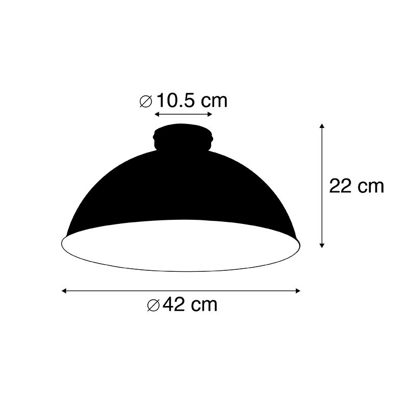 Plafondlamp zwart met goud 42 cm verstelbaar - Magnax