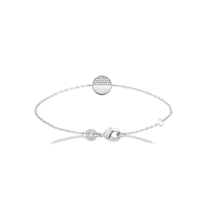 Bracelet Femme - Argent 925 - Oxyde de zirconium - Longueur : 18 cm