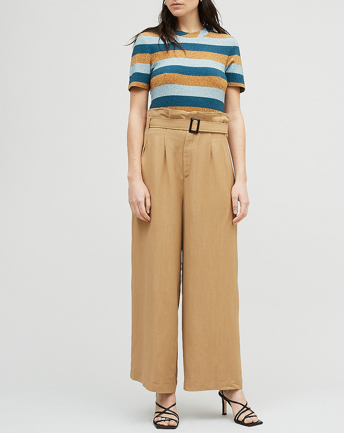 Chloé Stora Pantalon en Lin mélangé Raby beige