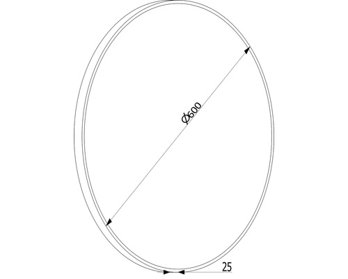 LED-spiegel Ø 60 cm zwart