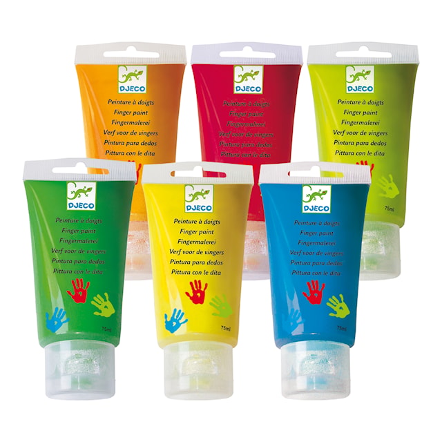 Fingerfarger Glitter fra 18 måneder 6-pack Djeco