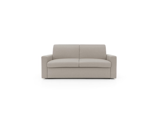 DIVANI.STORE - Canapé lit kansas en tissu imperméable creme 2 places