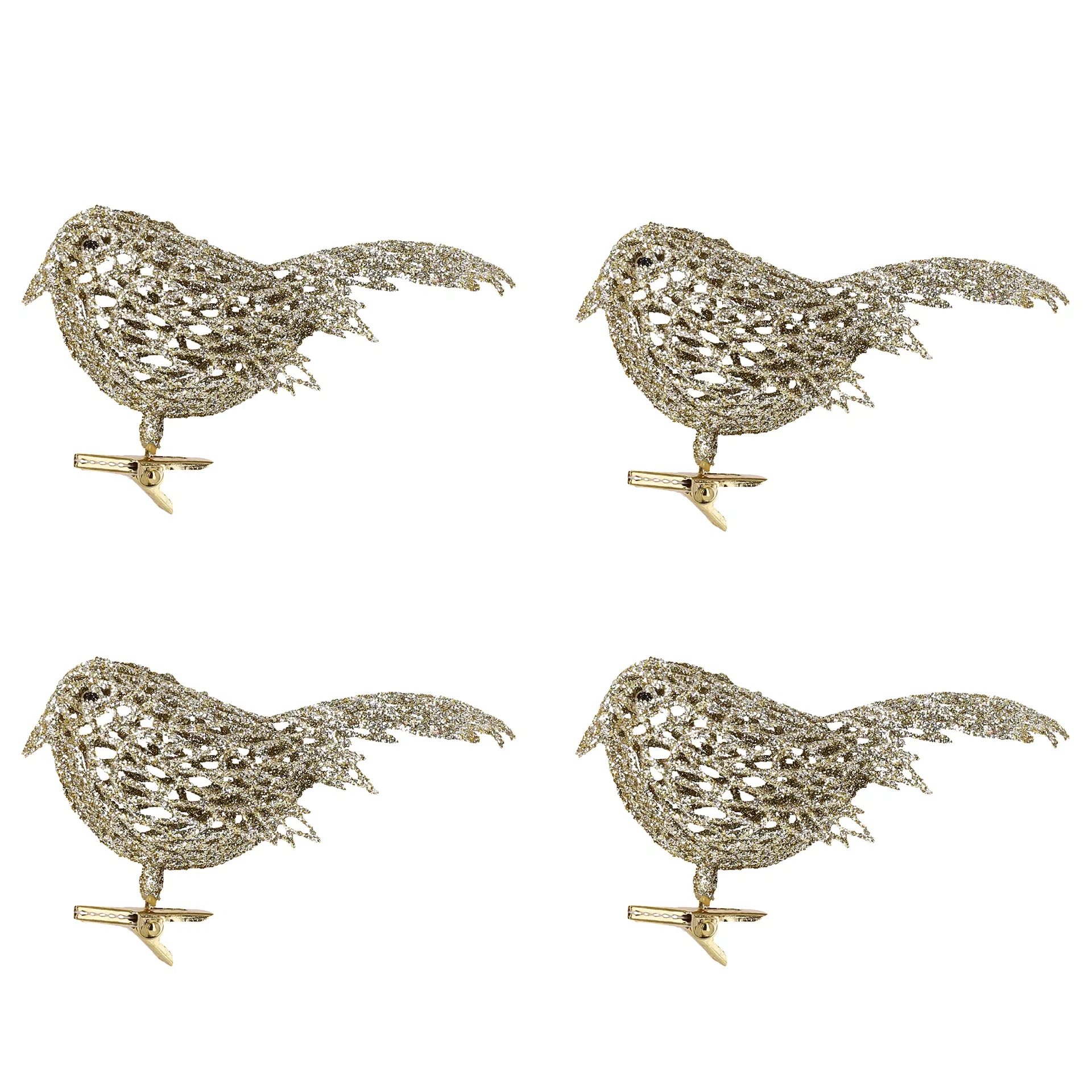 Julepynt Fugler clip-on 4 pk