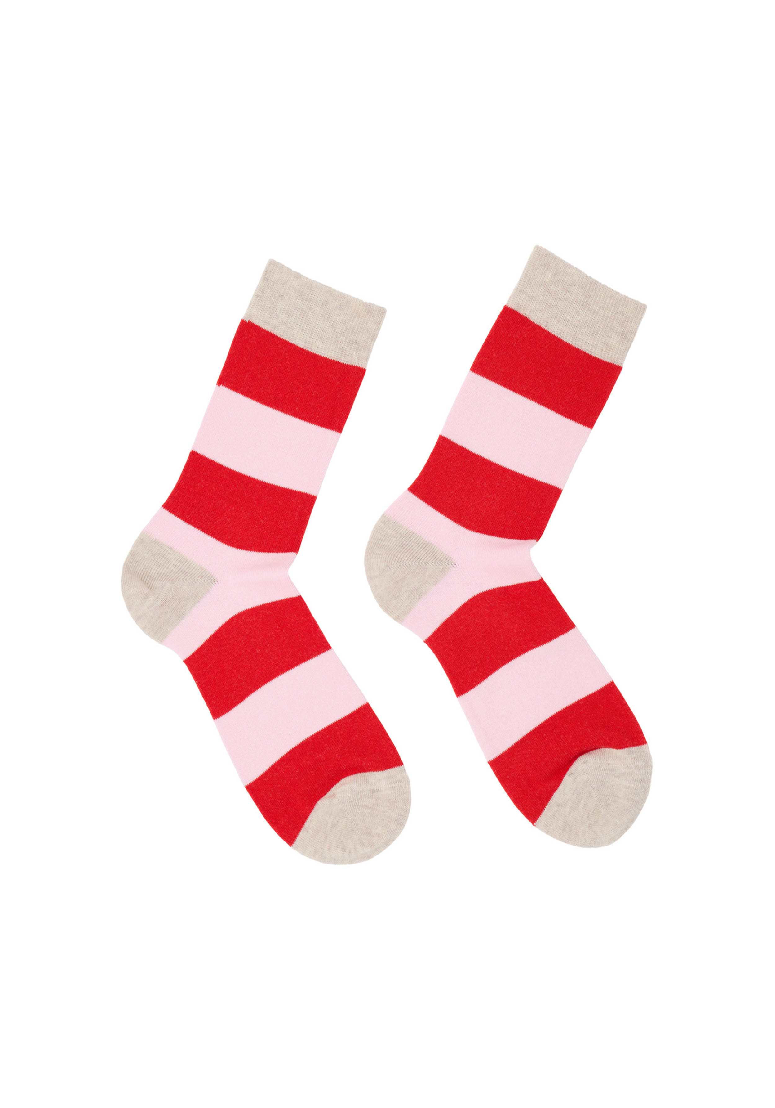 Lanius Socken mit Blockstreifen Red Alert/Rose