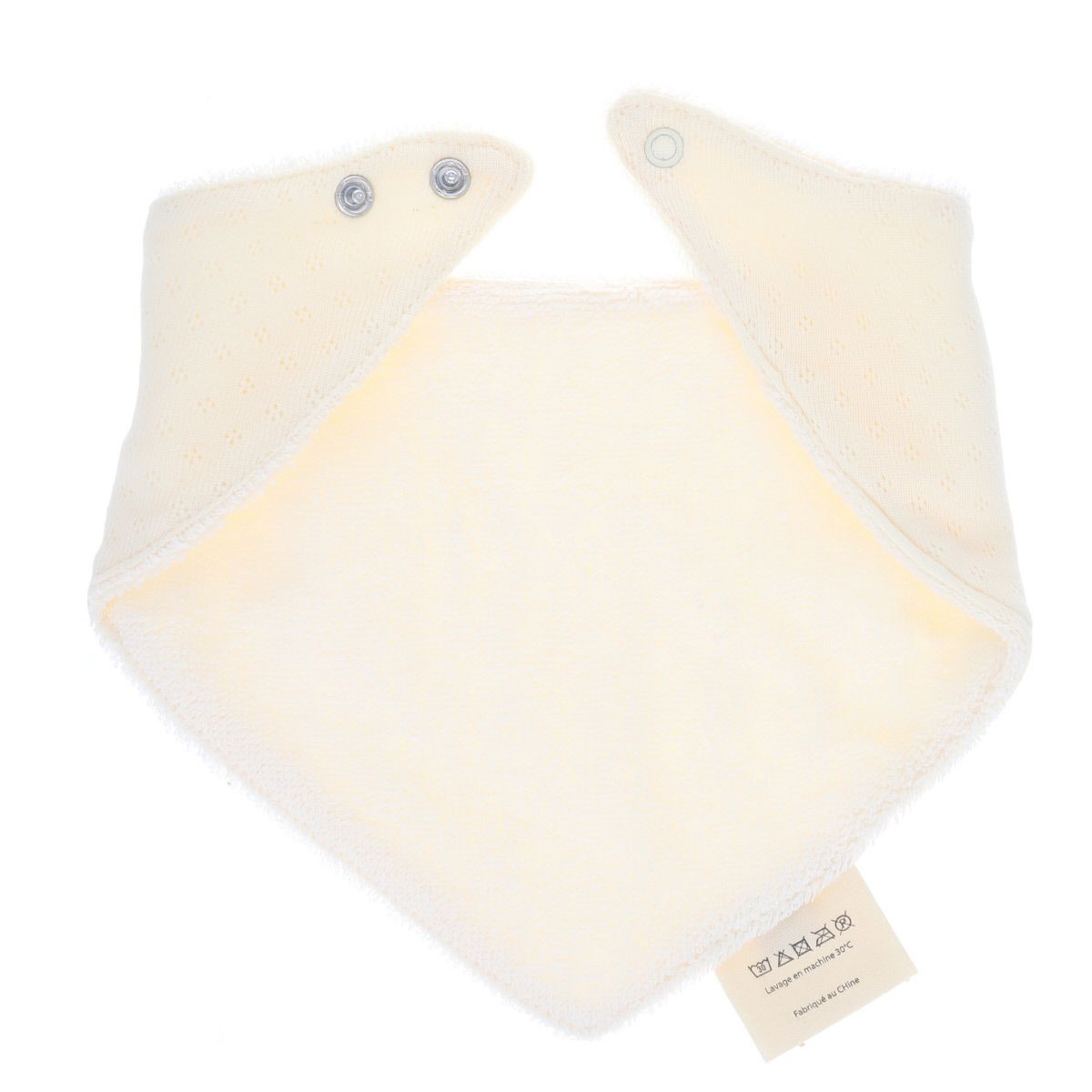 Bavoir bandana crème pointelle Amande