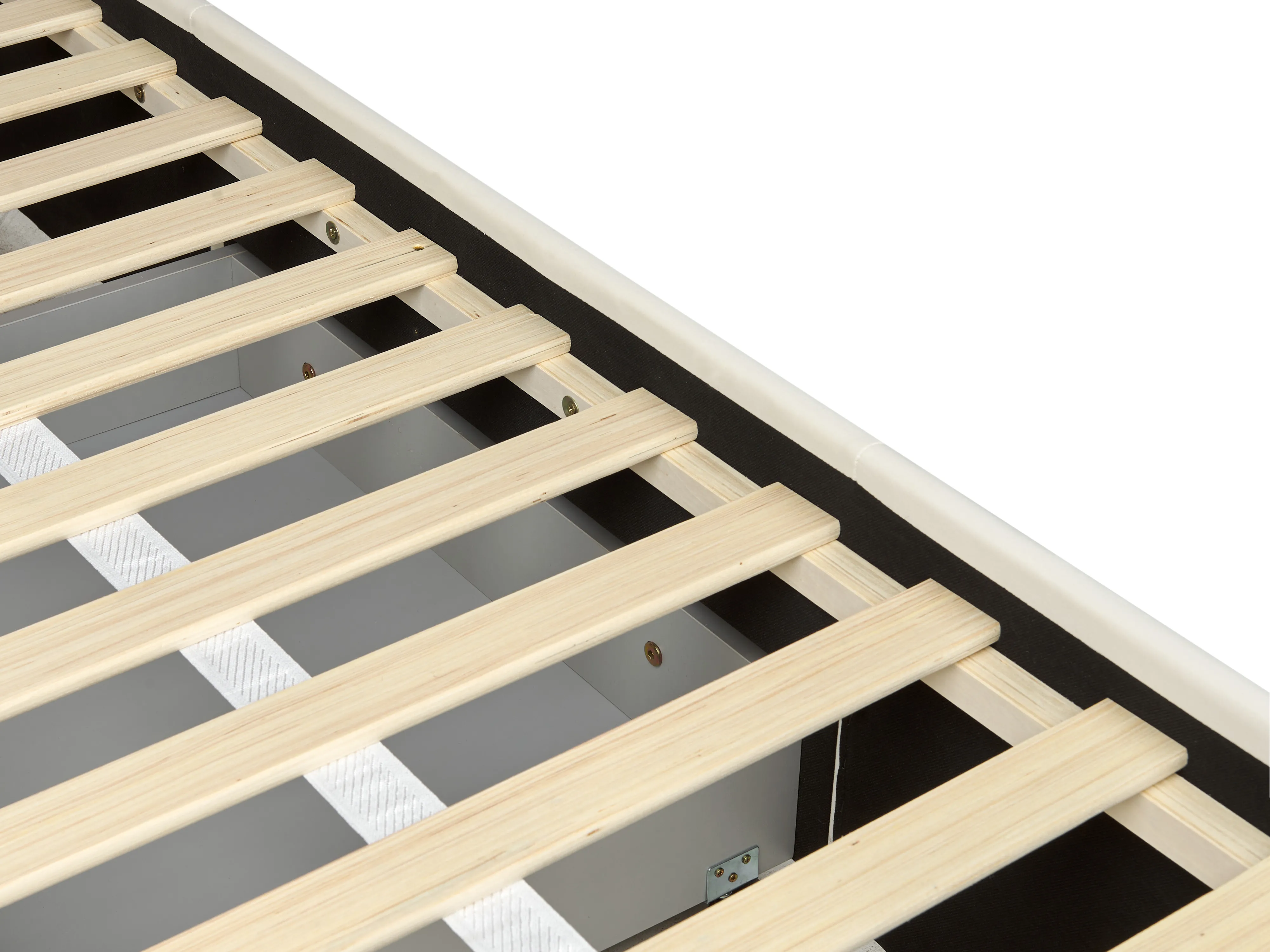 Bed met opbergladen Fluweel LIEVIN 180 x 200 cm Lichtbeige