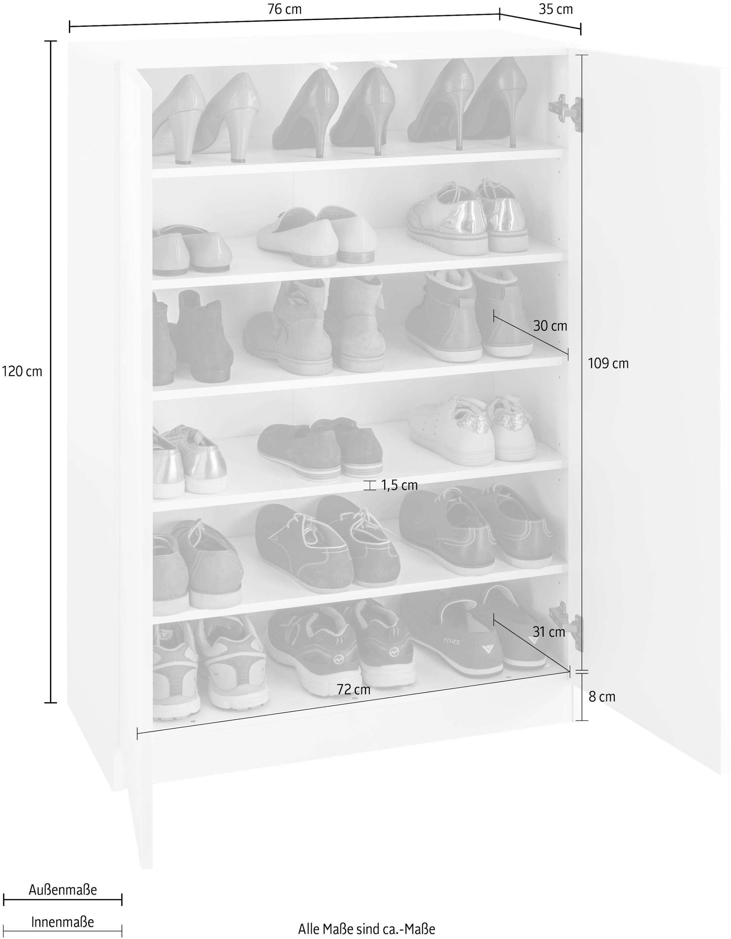 borchardt Möbel Schuhschrank »Vaasa3« Breite 76 cm