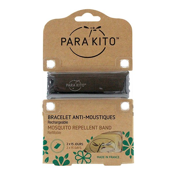 Bracelet anti-moustiques rechargeable noir