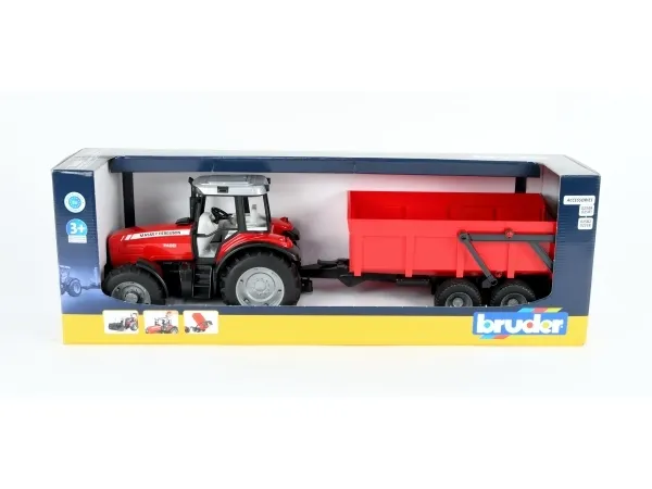 Bruder Massey Ferguson 7480 tractor with tipping trailer toy