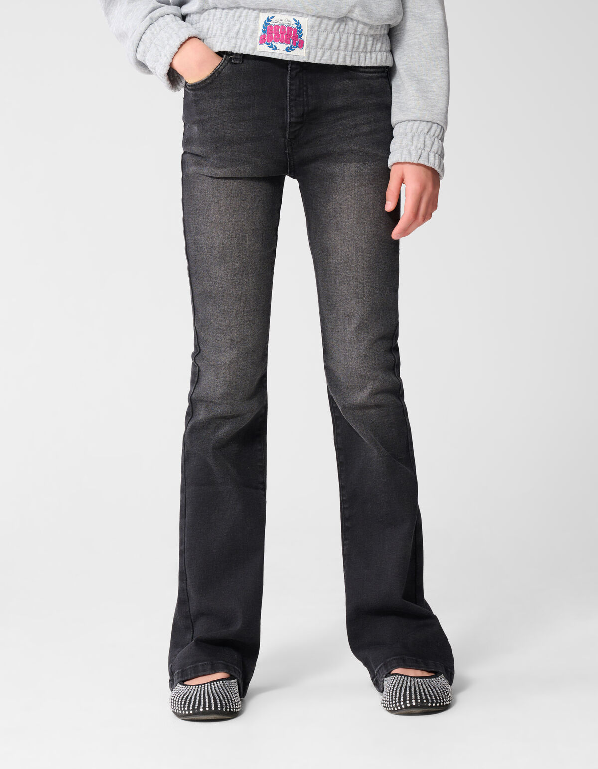 Flared Fit Jeans Zwart