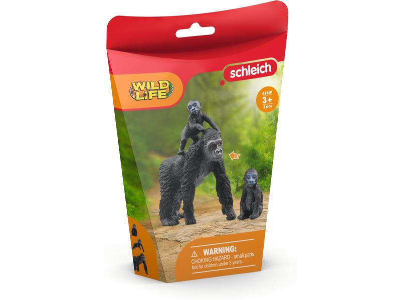 Schleich Spielfigurenset Wild Life Flachland Gorilla Famili Spielzeug-Tierfiguren