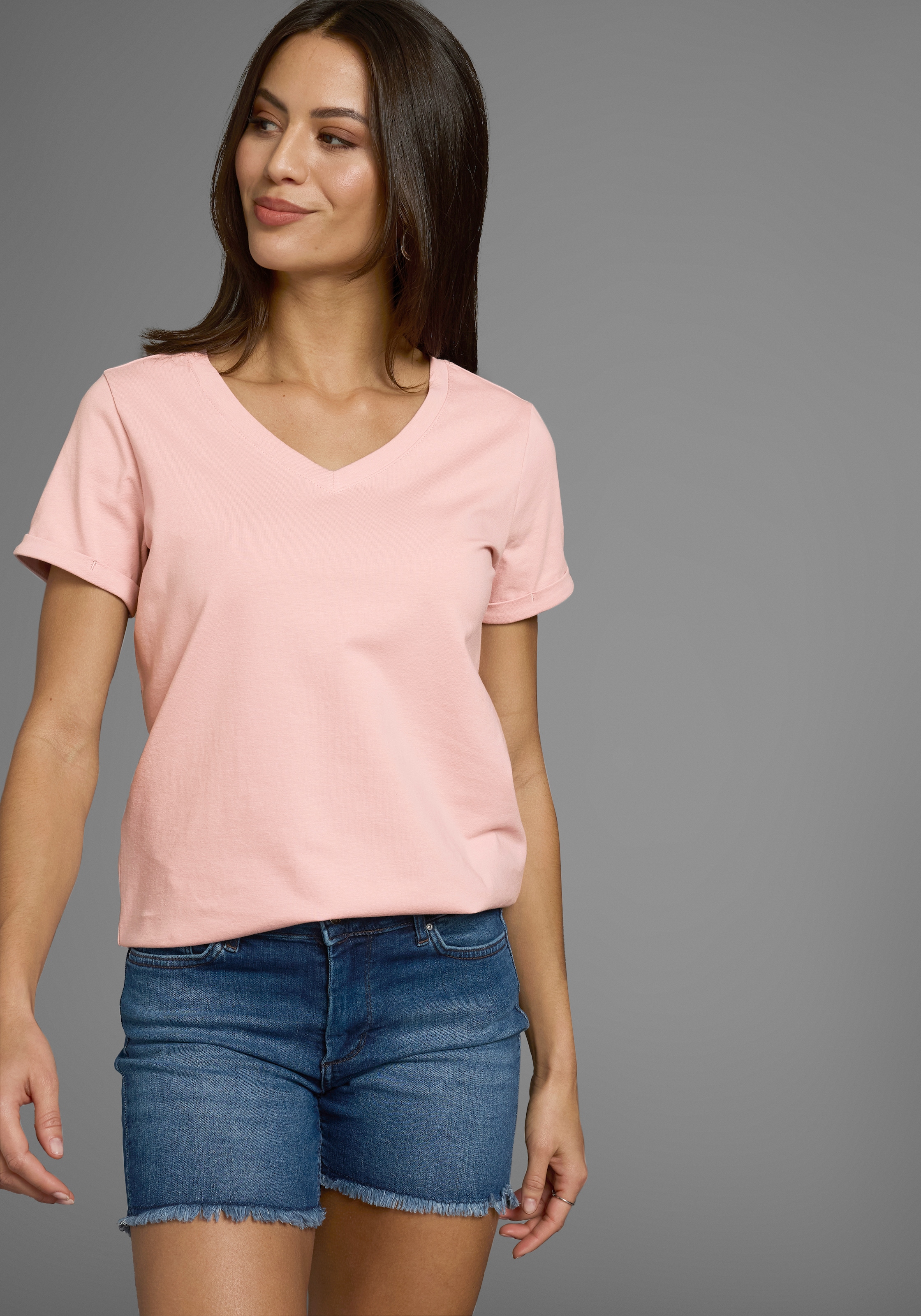 Laura Scott Longshirt , V-Ausschnitt
