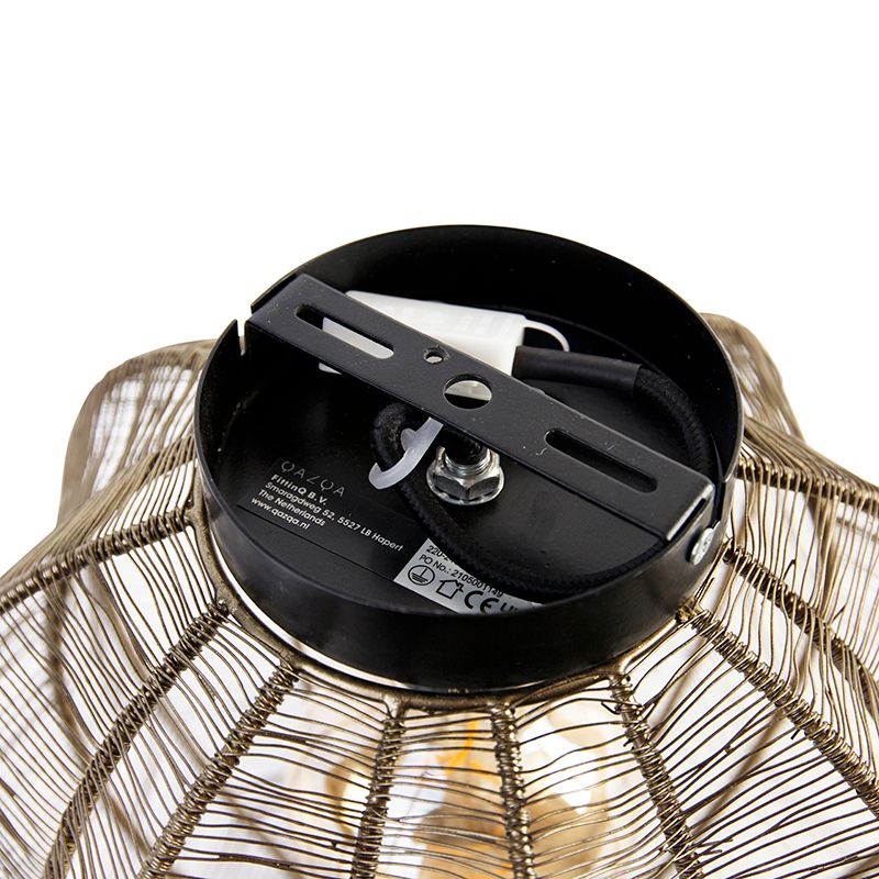 Industriële plafondlamp brons met zwart - Dong