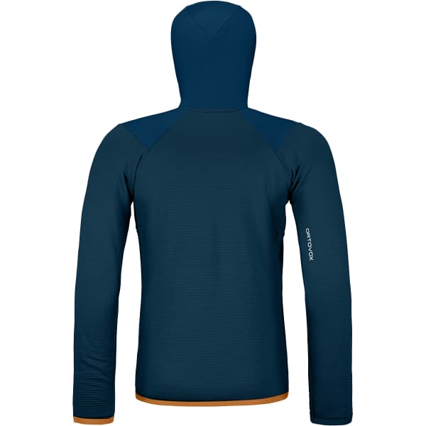 Veste polaire ski rando ORTOVOX FLEECE GRID HOODY DEEP OCEAN