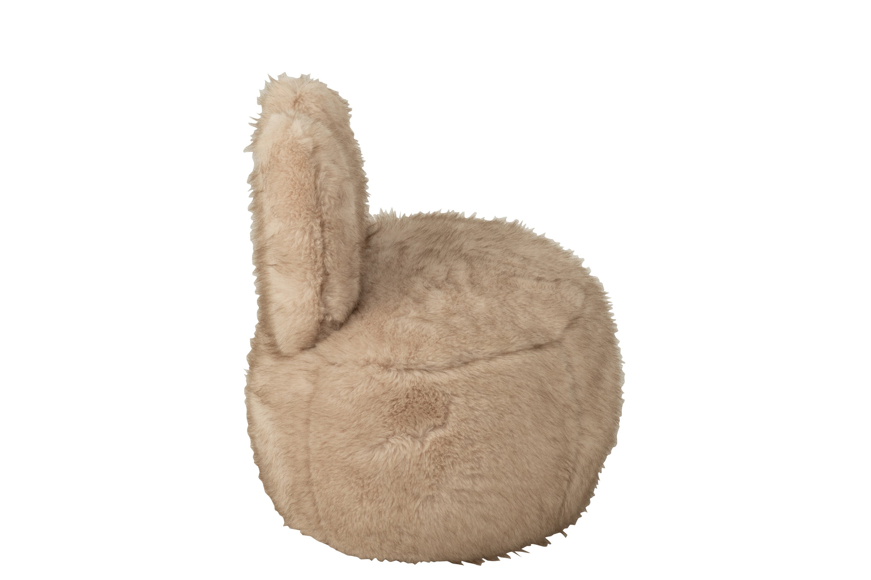 J-Line kruk Fur Bunny - hout - beige