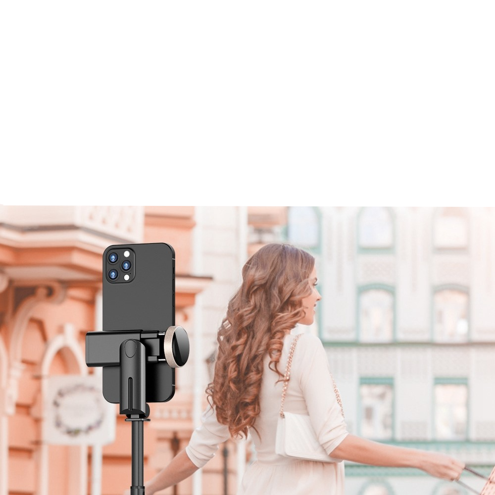 (75cm) Selfie Stick Teleskop für Smartphones mit abnehmbarem Bluetooth Fernauslöser - Schwarz