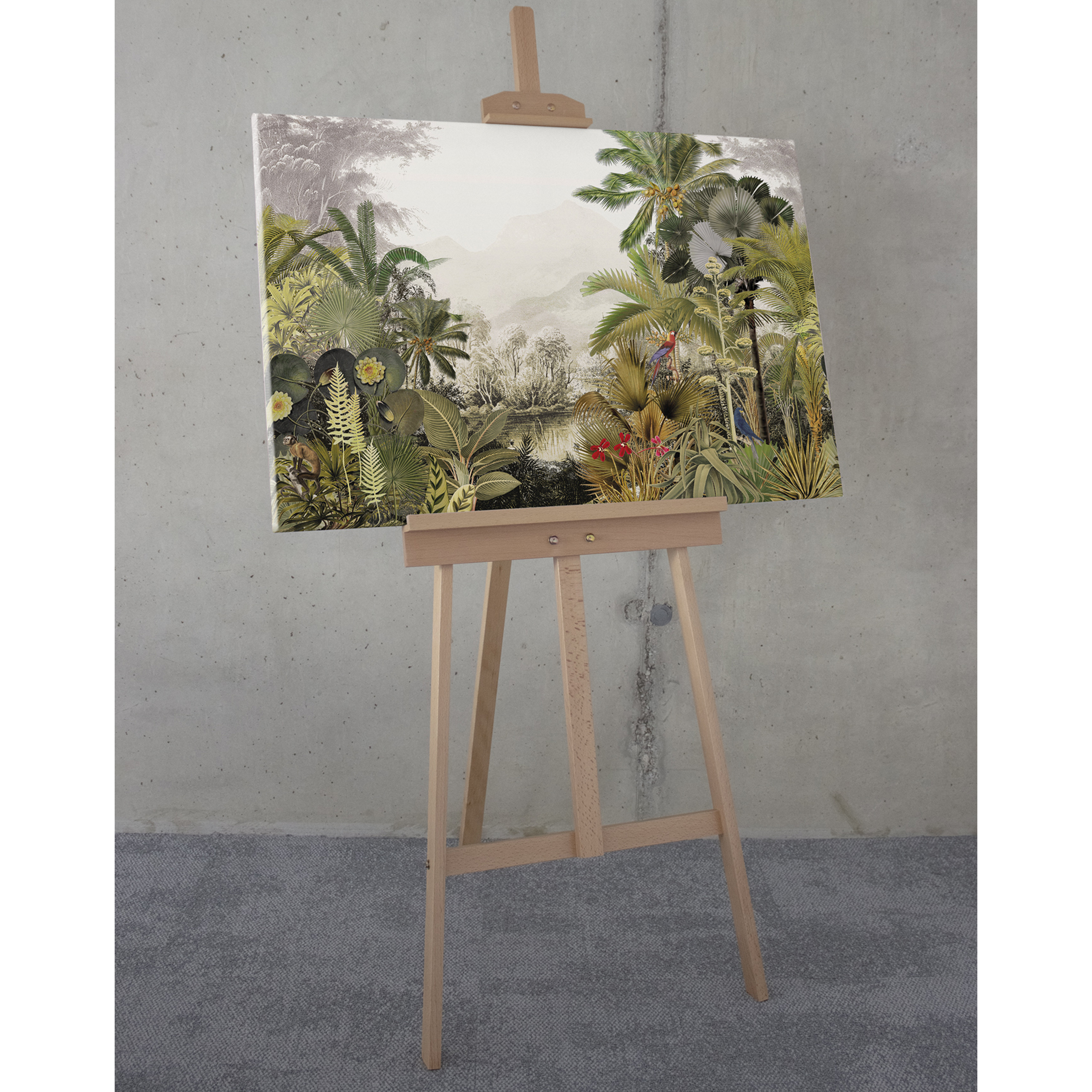 Keilrahmenbild HIDING PARROT - 60x90 cm