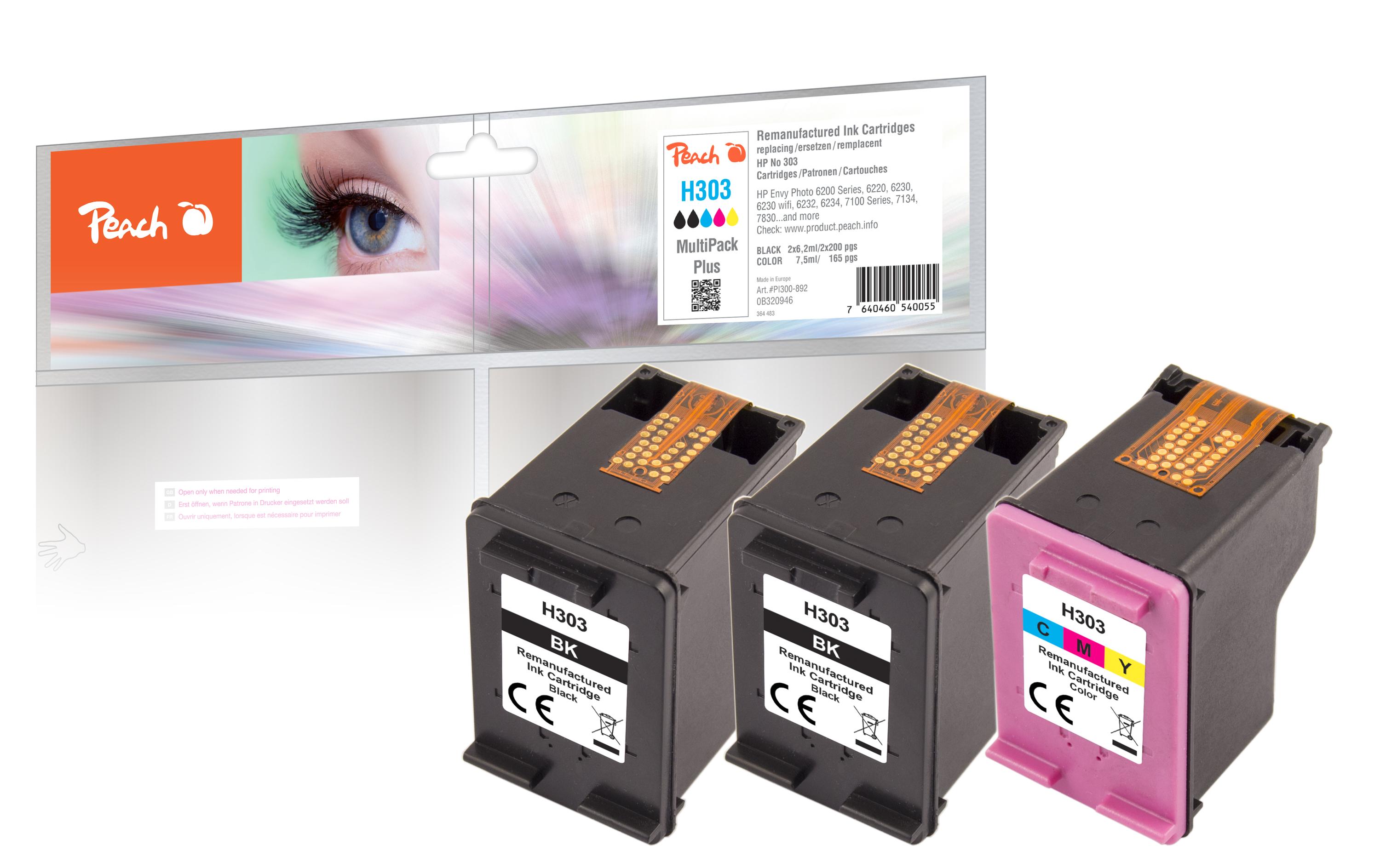 Tinte HP No. 303 Multi-Pack-Plus Black/Cyan/Magenta/YellowTintenset: Schwarz, Cyan, Magenta, Gelb