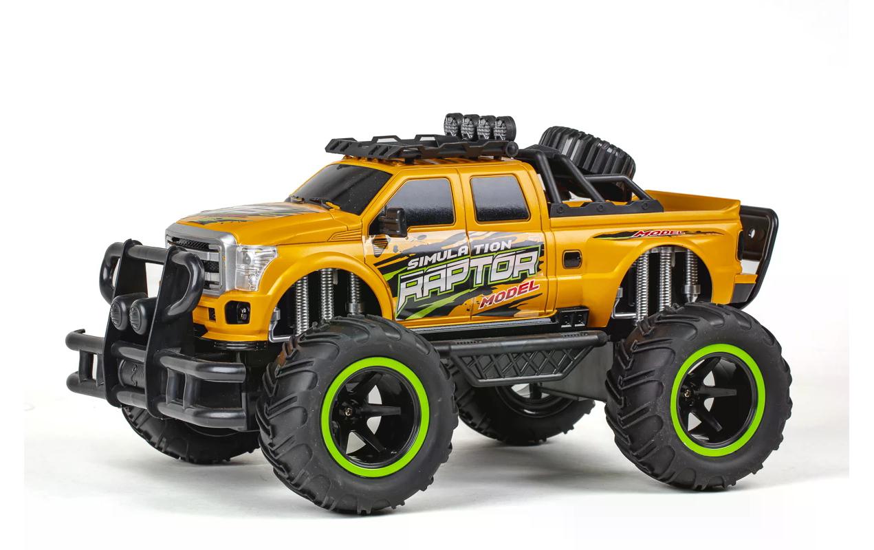 Monster Truck Raptor Gelb, 1:12Ferngesteuerter Pick-Up Monstertruck für Kinder ab 6 Jahren